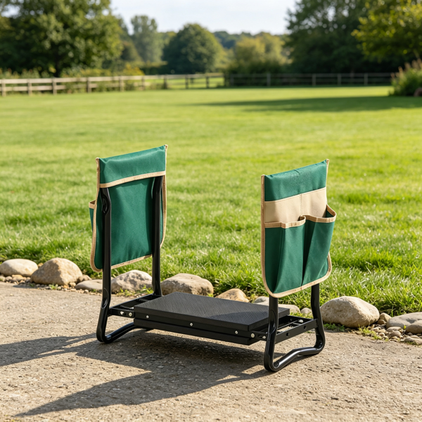 Heavy Duty Garden Kneeler & Seat with Tool Bags, Support up to 330 lbs