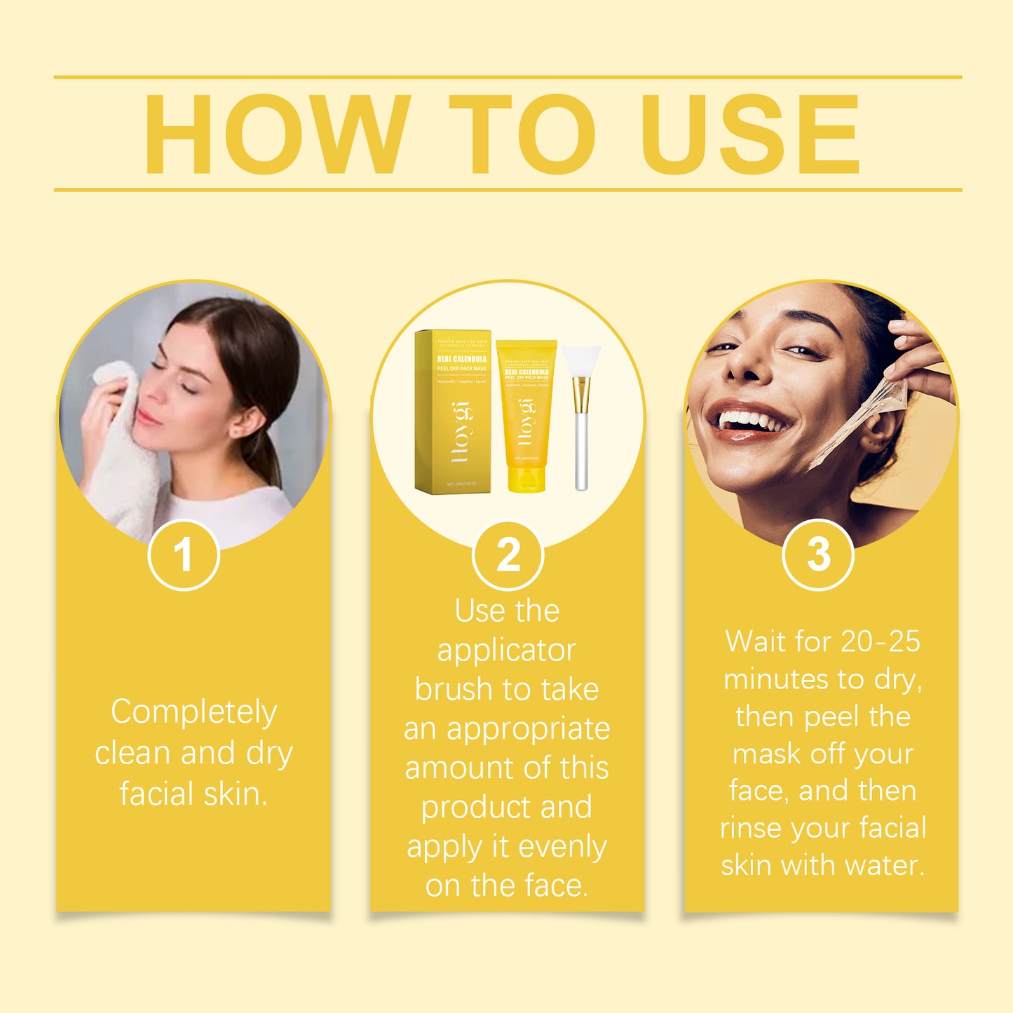 Calendula Extract Peel-Off Face Mask for Deep Pore Cleansing & Brightening
