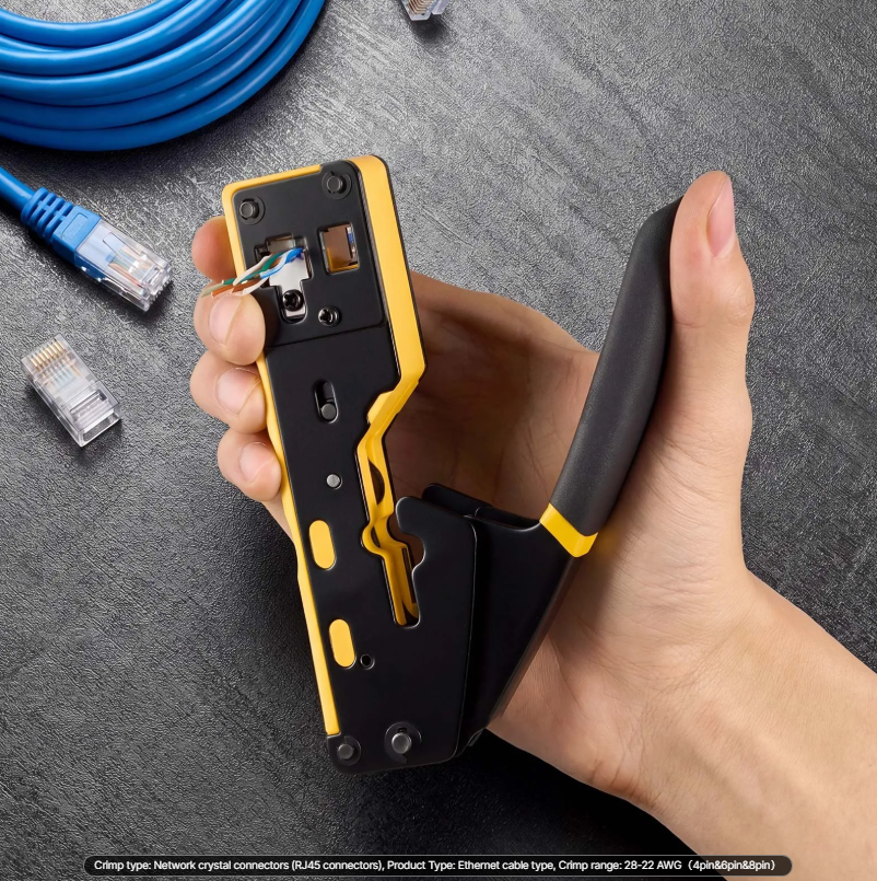 RJ45 RJ11 RJ12 Ethernet Crimping Tool Kit with Wire Stripper & Connectors