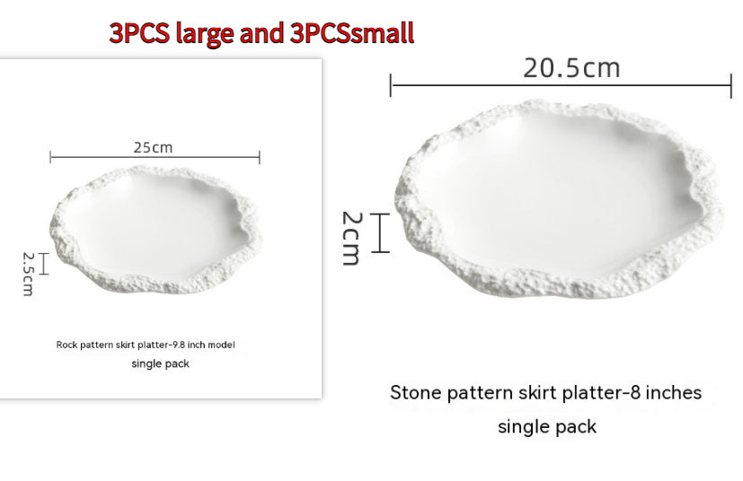 European-Style Embossed Ceramic Plate - Shallow Dinnerware for Hotel & Home