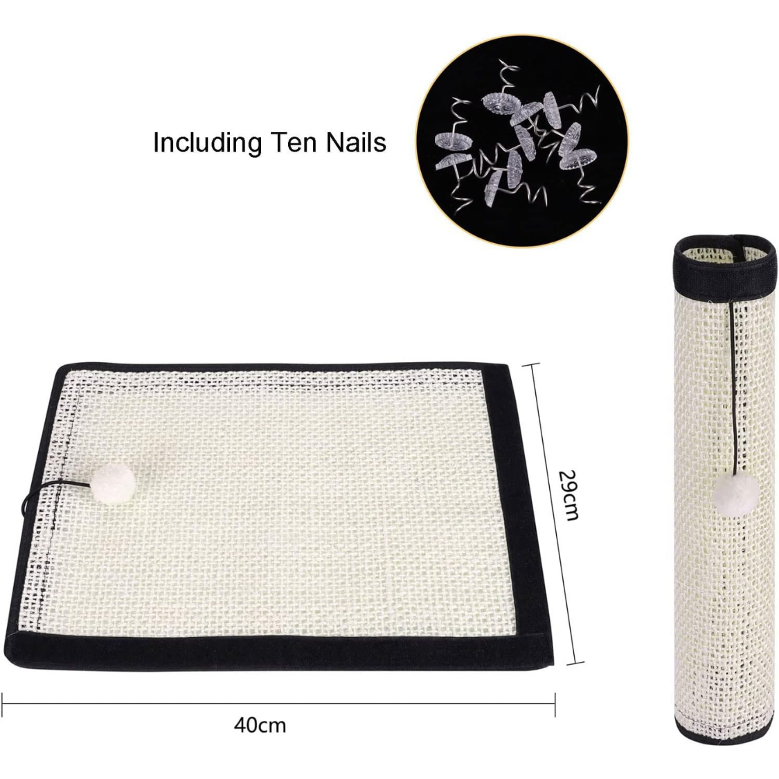 Cat Scratch Pad Natural Sisal Furniture Protector - White