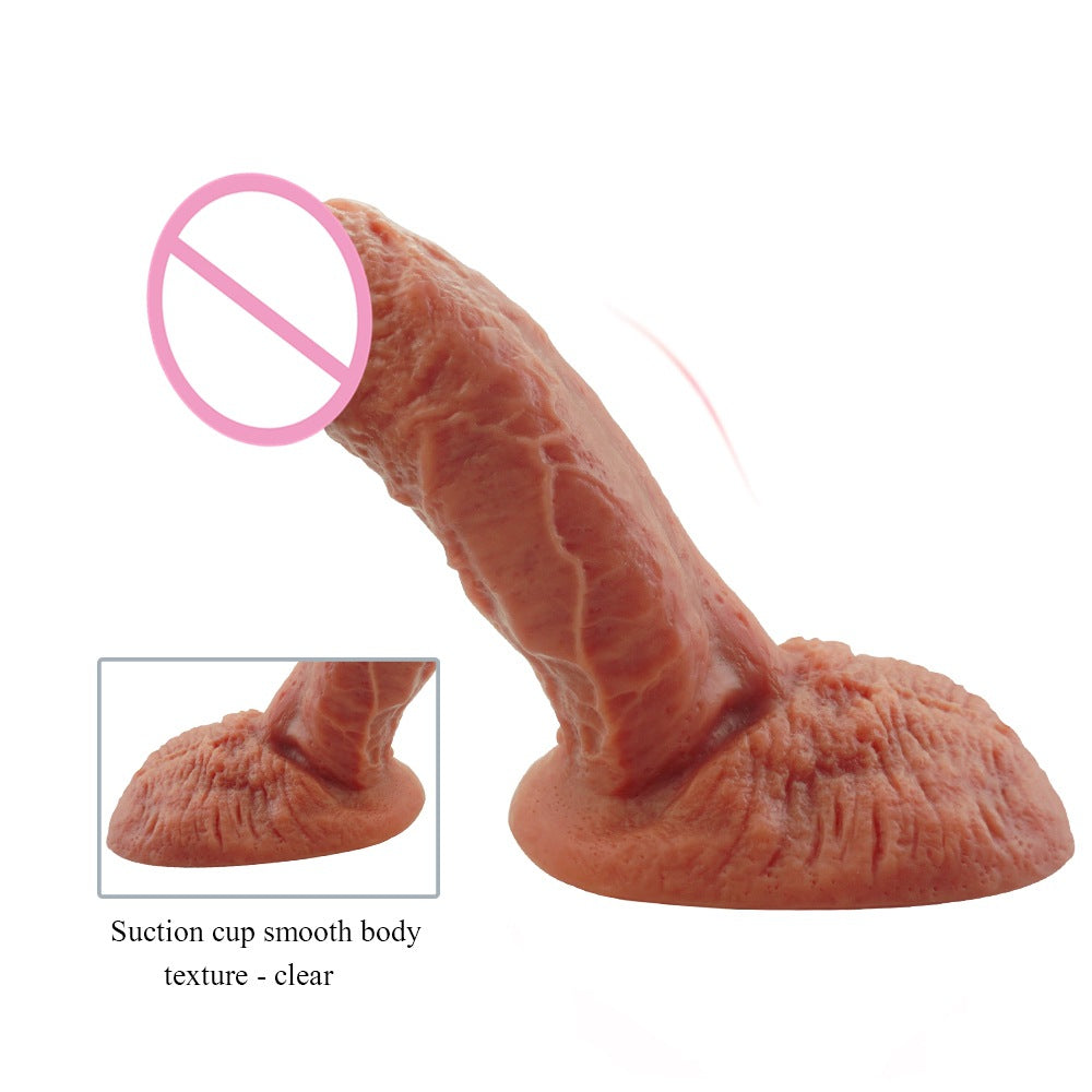 Double Layer Liquid Silicone Adult Toy - Skin Color, 18.5cm Length