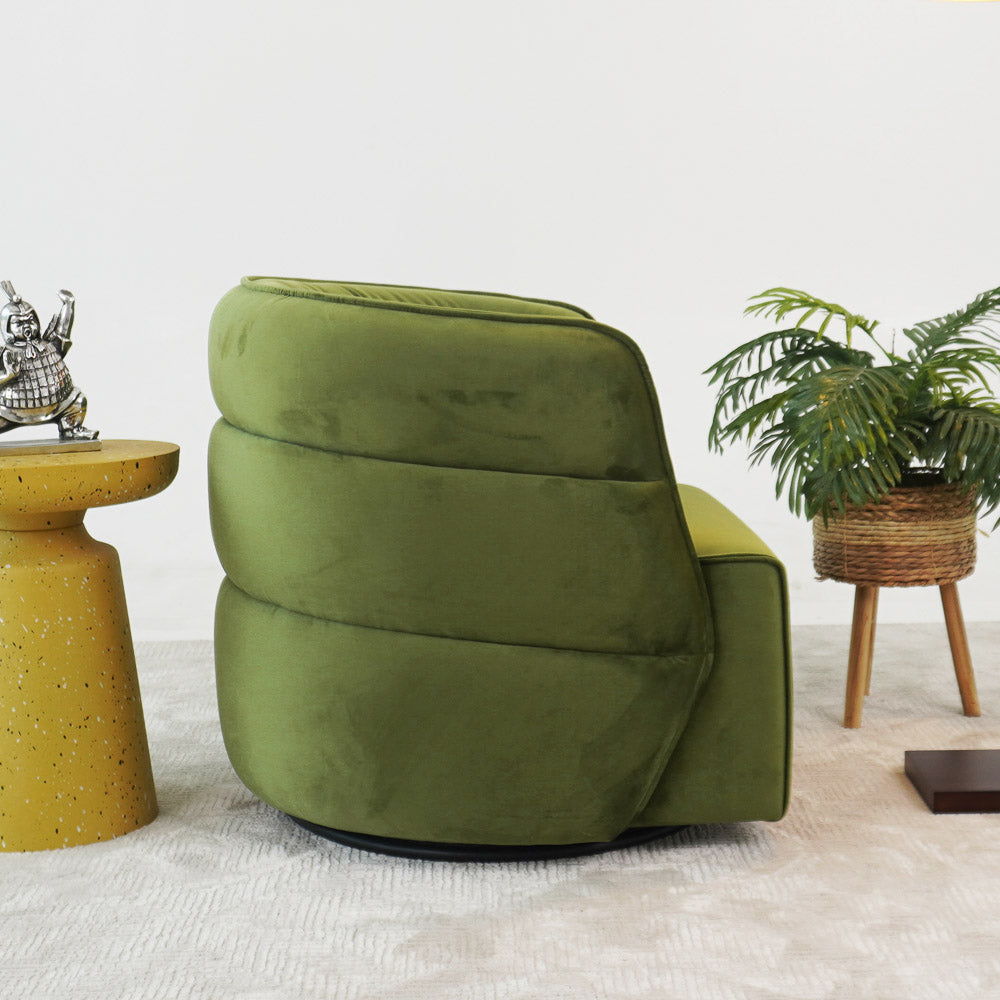 Walden Swivel Chair - Green Velvet
