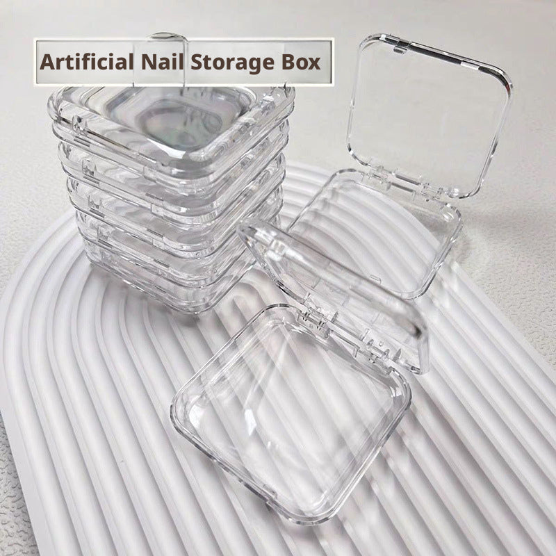 Manicure Storage Box - Rounded Nude Nail Care Organizer 8.5x8.5cm