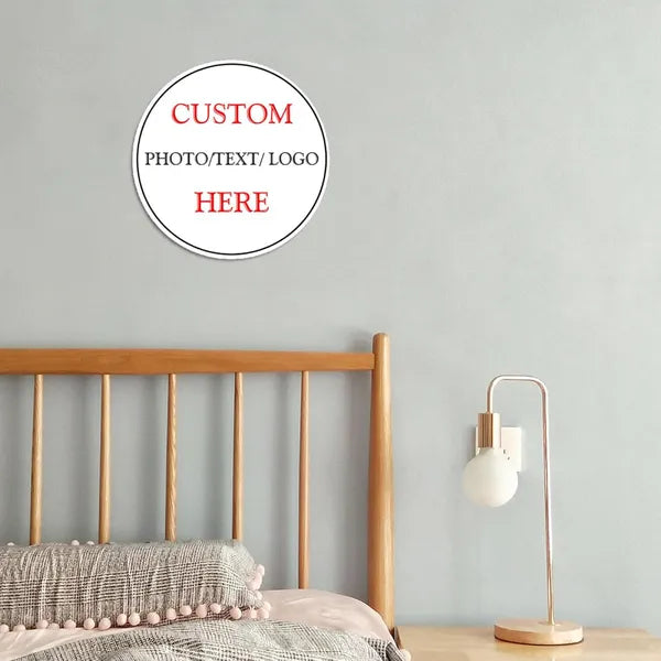 Personalized Metal Decorative Sign - Custom Round Tin Sign, 12" Diameter
