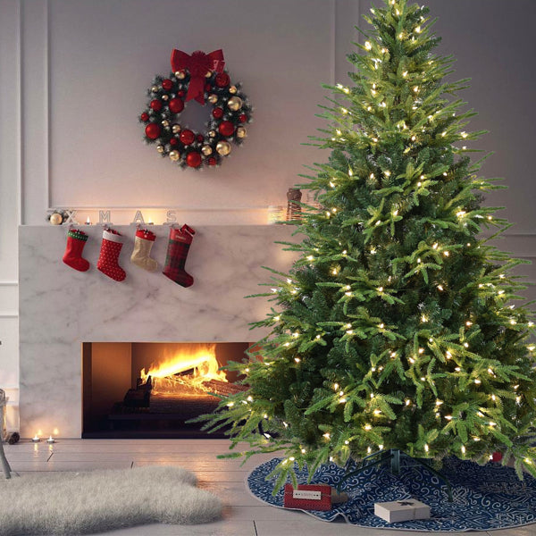 6.5ft Green Artificial Christmas Tree with 450L LED Lights