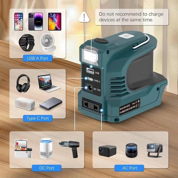 180W 18V LXT Battery Inverter with USB & LED Power Bank for Makita 18V Batteries