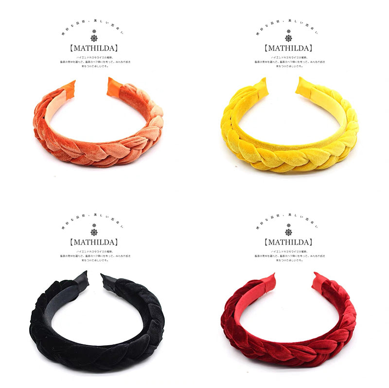 Velvet Braided Headband - Multiple Colors