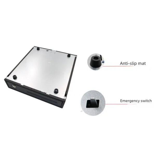 Electric Cash Drawer with Coin and Banknote Tray - Space-Saving Metal Safe