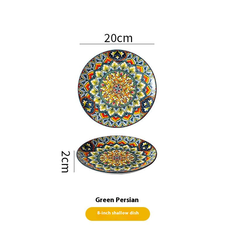 Bohemian Ceramic Platter - Creative Tableware for Kitchen & Dining