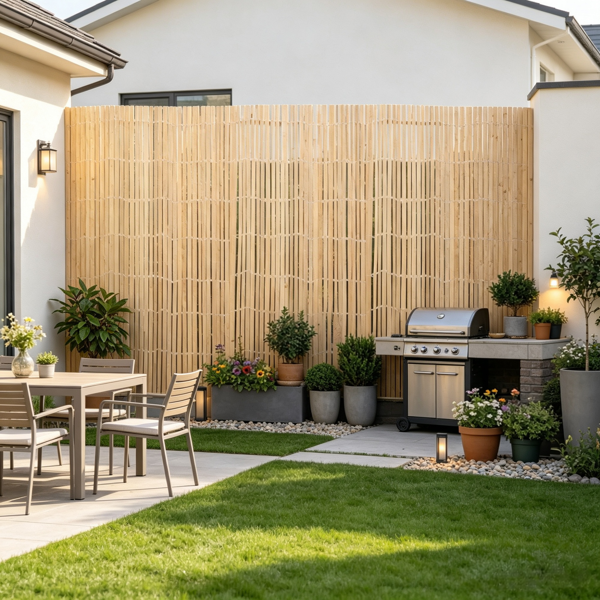6 Ft Natural Bamboo Privacy Screen - Eco-Friendly Decorative Fence