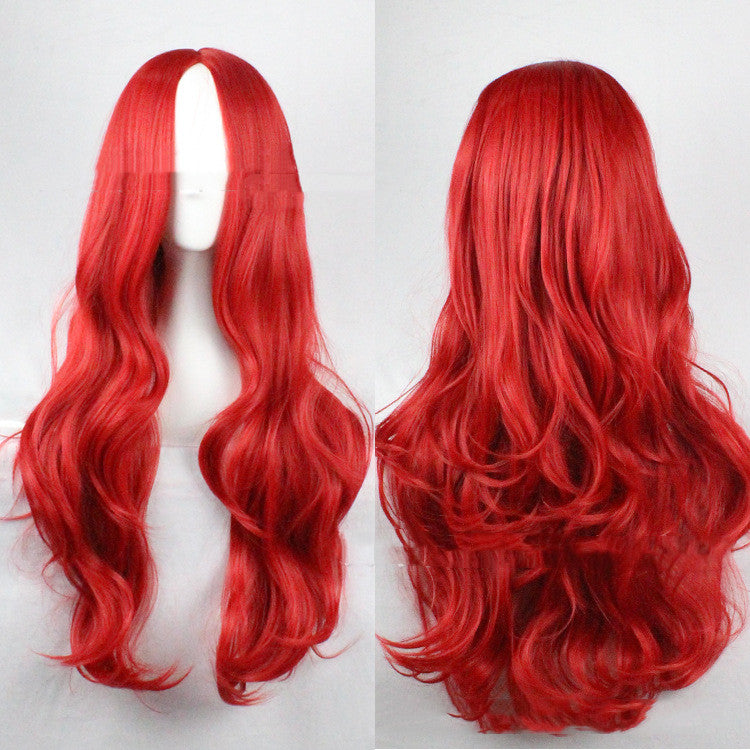 Multicolor Cosplay Wig for Ladies Long Curly Synthetic Hair Beauty Accessory