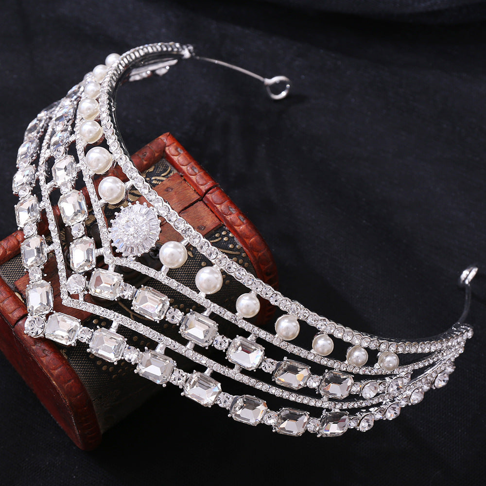 Elegant Rhinestone Baroque Bridal Crown Headpiece with Alloy and Zircon