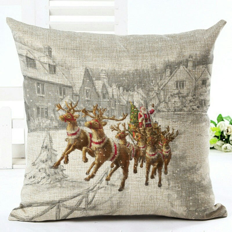 Christmas Santa Claus Pillowcase Cushion Cover - Festive Home Decor 45x45cm