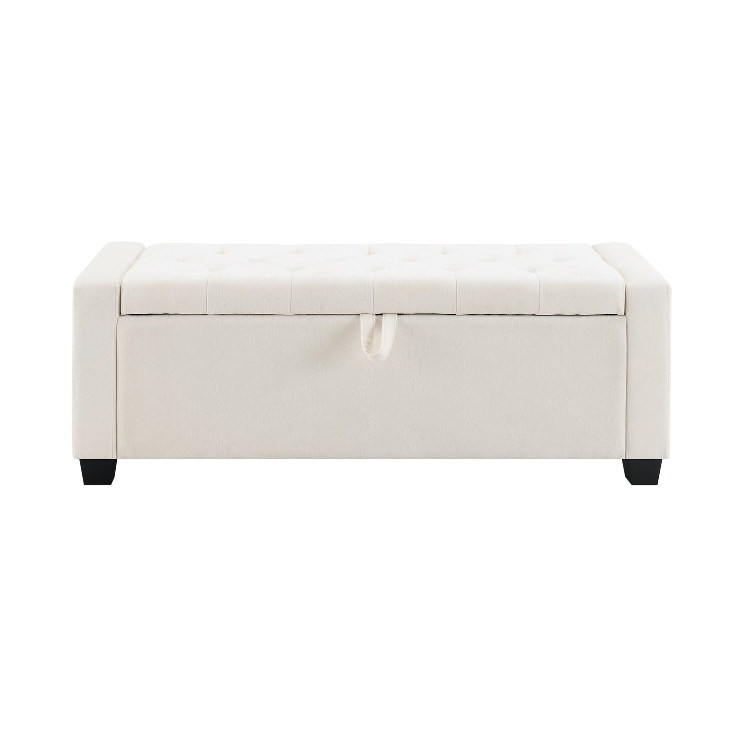 48 Ottoman With Storage, Storage Bench Safety Hinge, Upholstered
