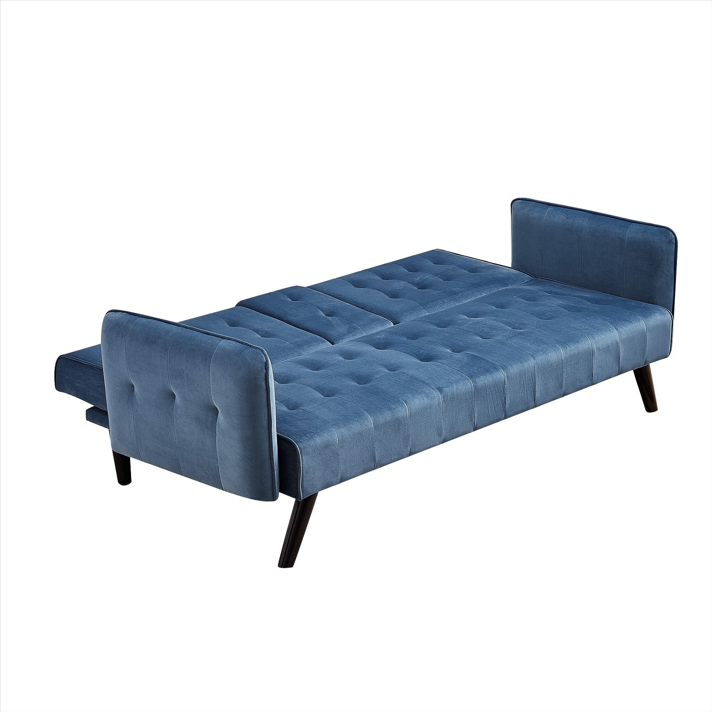 72 Velvet Convertible Sofa Bed With Cup Holders, Tufted Folding Futon