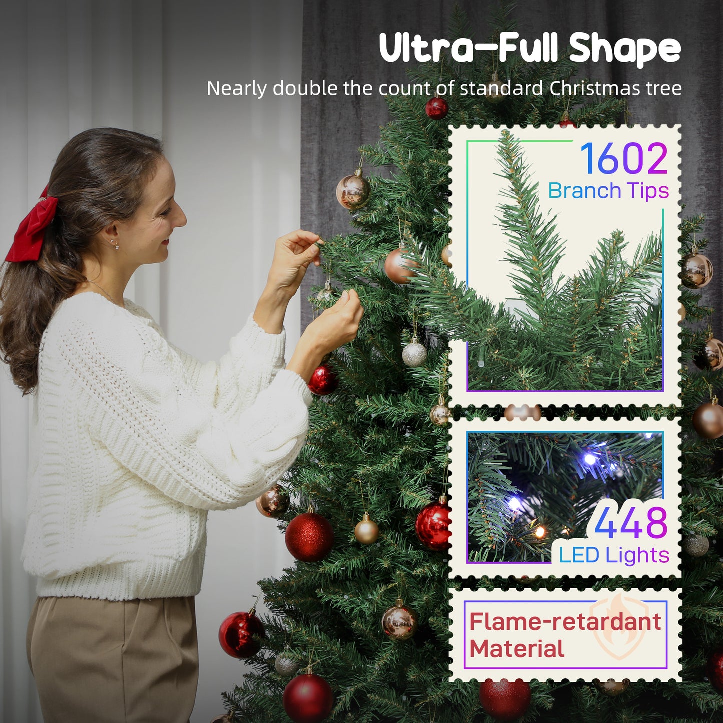 6ft Prelit Christmas Tree with Smart App Control & Full Spectrum LEDs