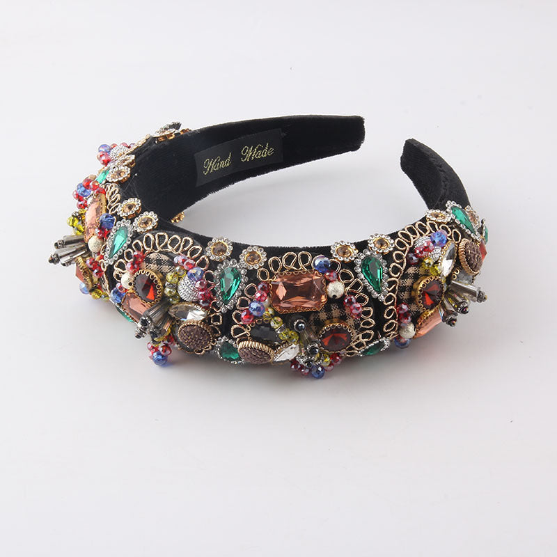 Baroque Diamond Headband - Black