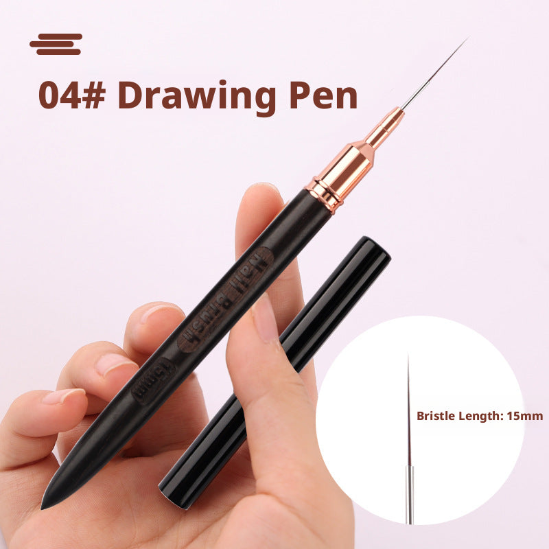 Hair Styling Needle Tube Pull Pen with Sandalwood Finish - Nylon Hair Tool