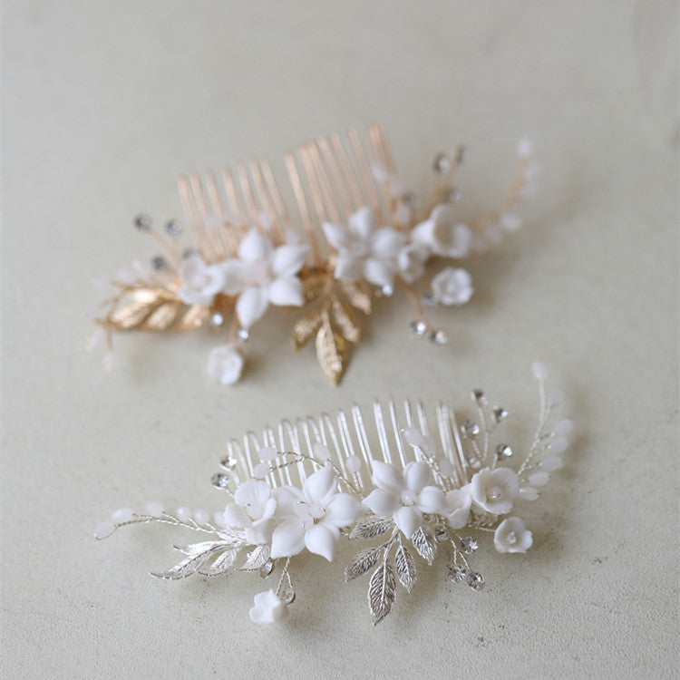 Rhinestone Beaded Hair Comb Bridal Accessory