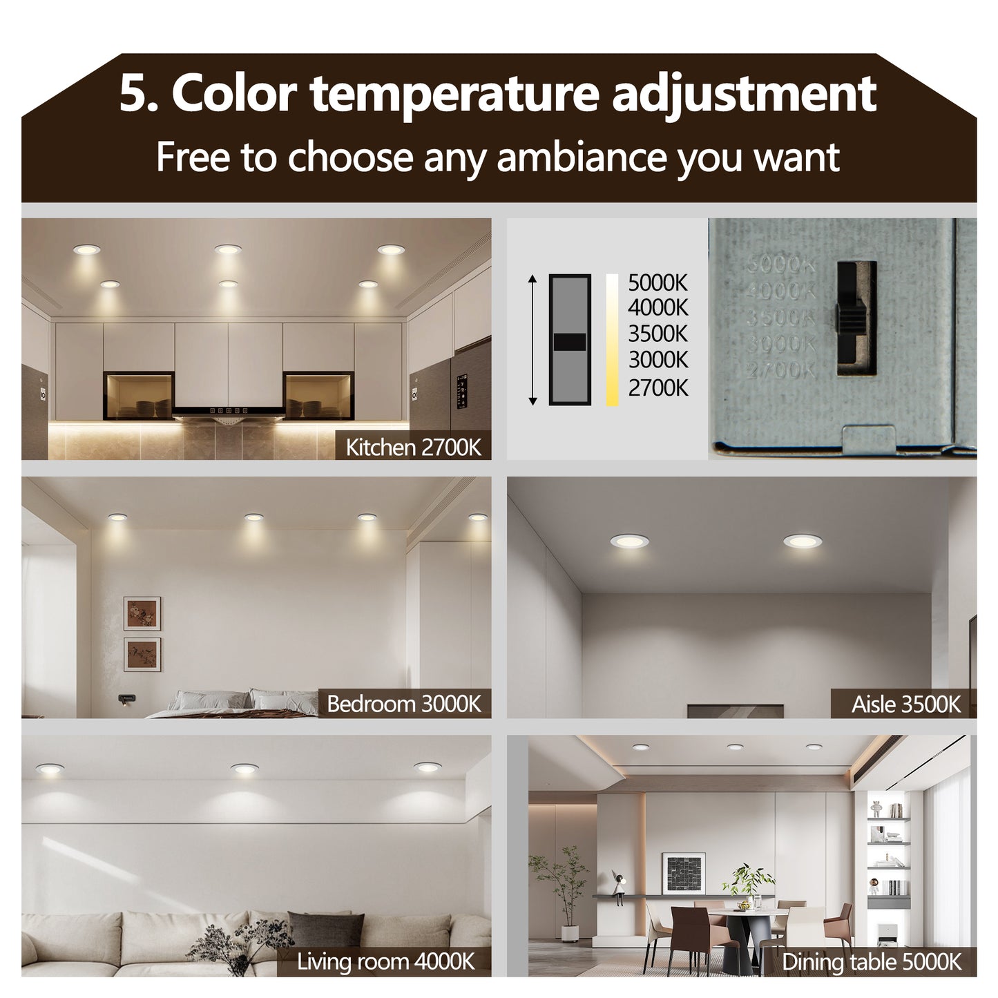 4-Inch Ultra-Thin LED Recessed Ceiling Light - 12-Pack, Dimmable Color Changing