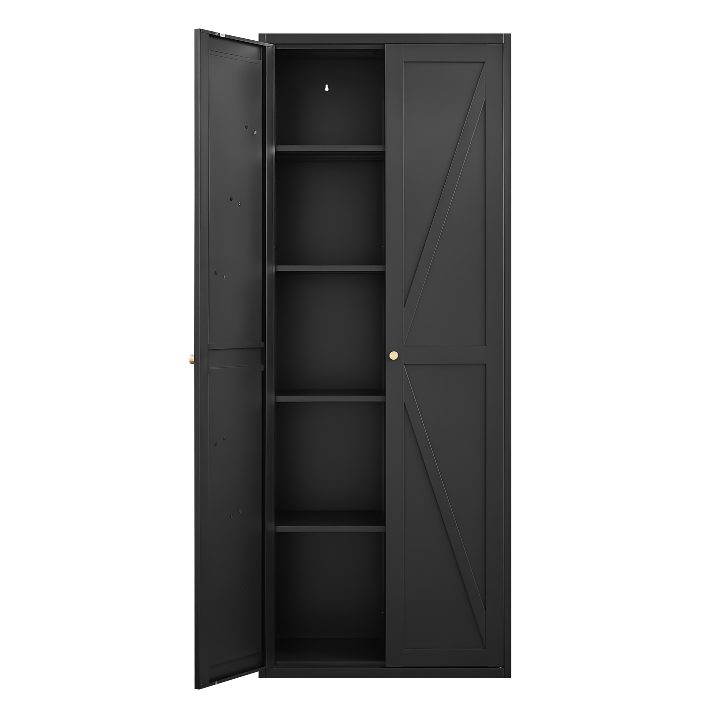 Metal Storage Cabinet with Adjustable Shelves - Black