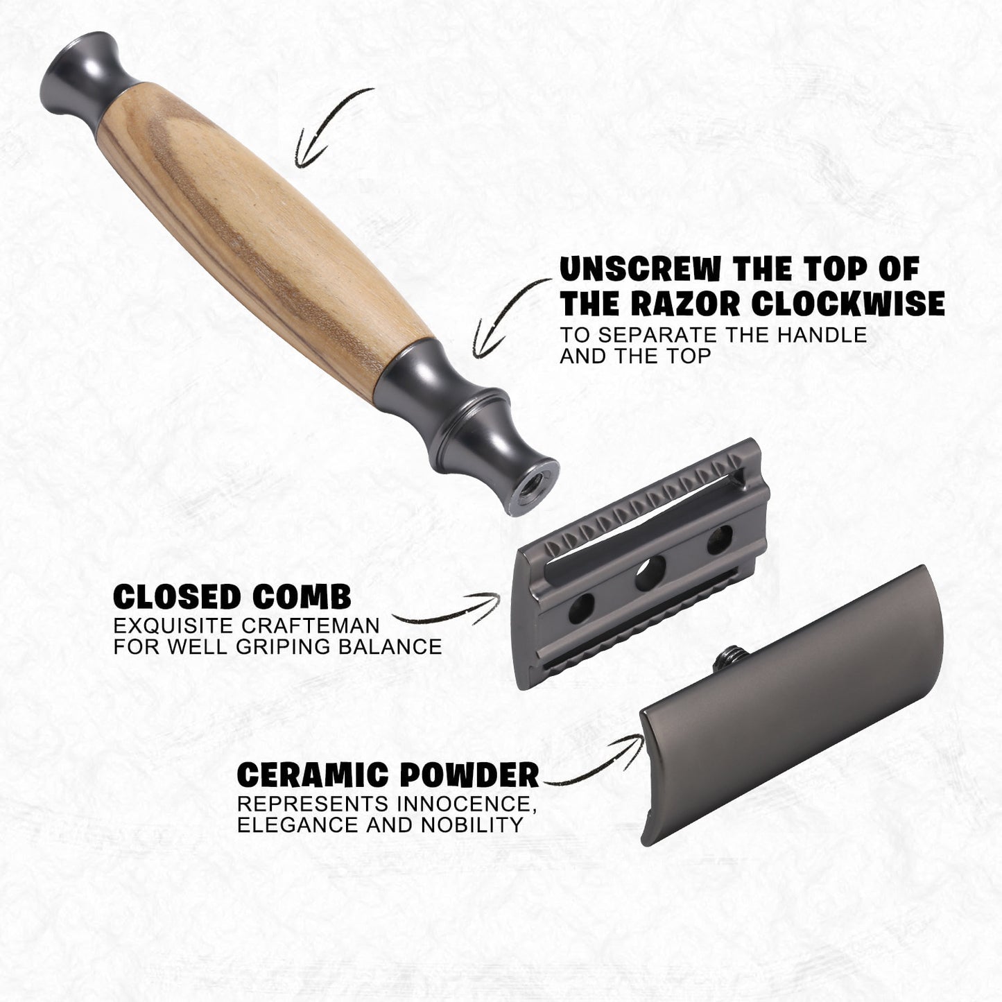 Men's Copper Manual Razor with Metal Shaving Razor Holder - Classic Grooming Tool