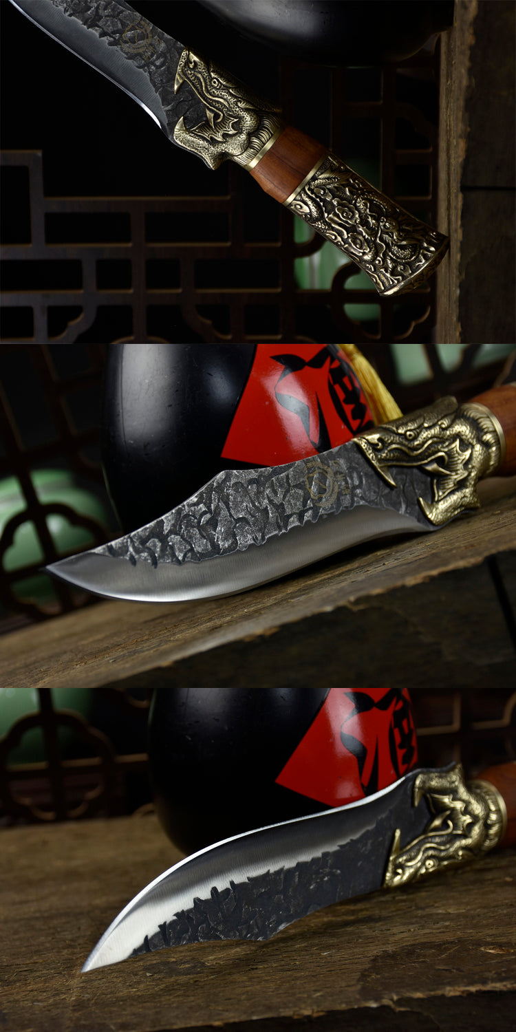 Bone Knife with Rosewood Handle - 14cm Blade for Kitchen Use