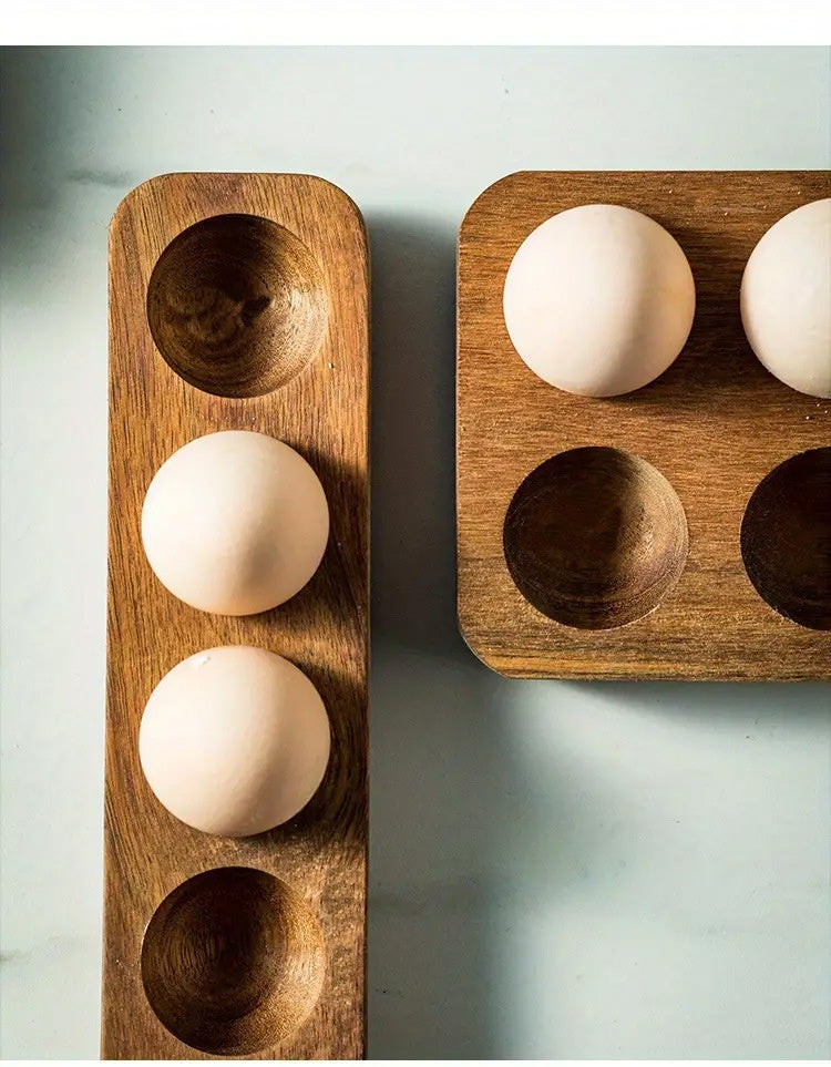 Japanese Style Wooden Egg Tray Shelf for Refrigerator Kitchen Storage