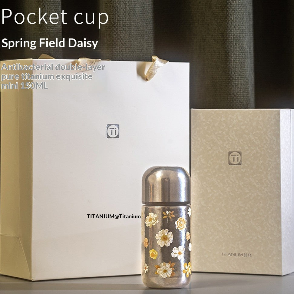 Mini Titanium Insulated Cup for Women 150mL - Vacuum Heat Retention Gift Set