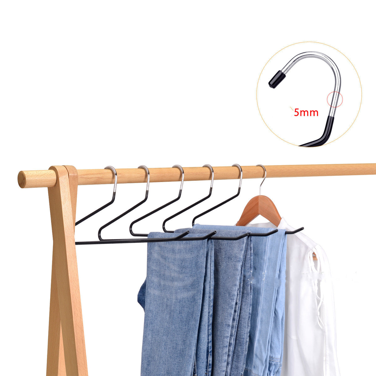 Z-Shaped Pants Clip for Wardrobe Storage - Black