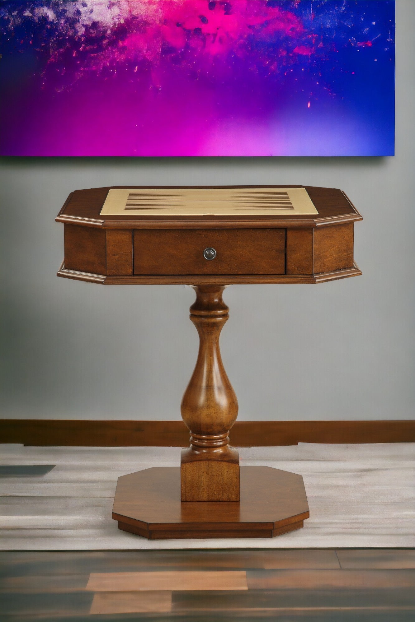 Bishop Cherry Finish Reversible Chess & Checker Game Table