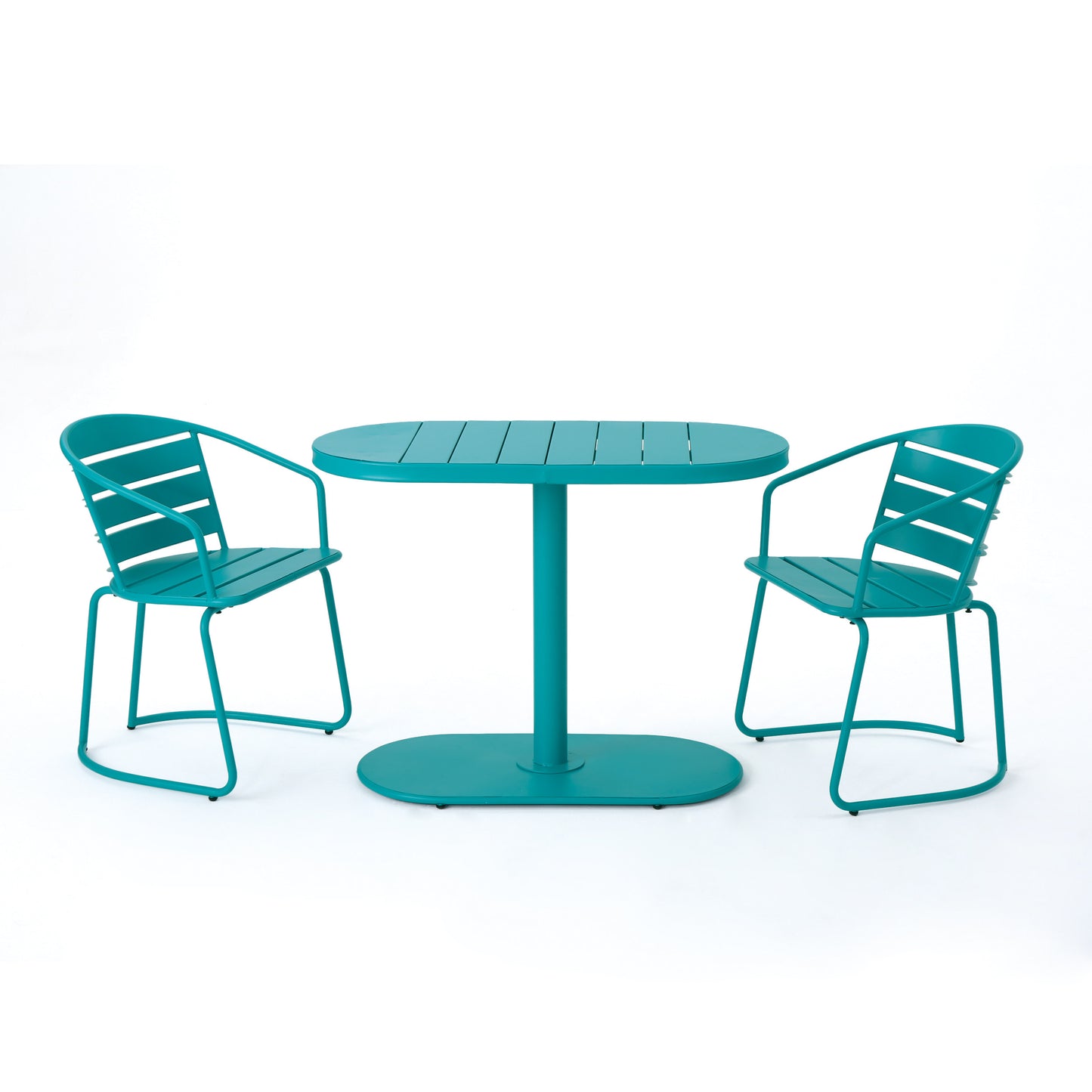 Teal Santa Monica Bistro Set - Outdoor Dining Table & Chairs