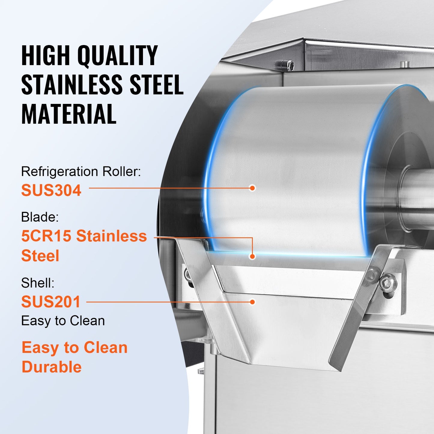 Commercial Snowflake Ice Machine 507Lbs/24H Stainless Steel for Ice Cream