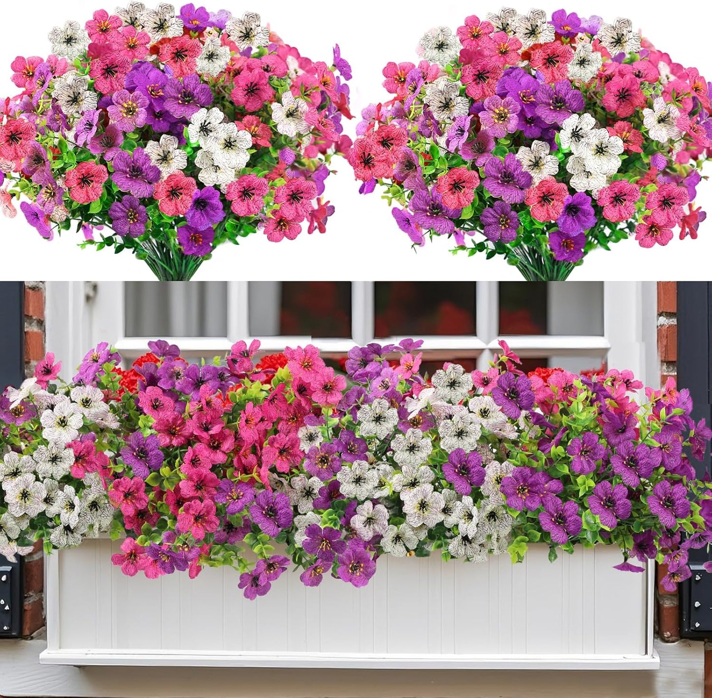 UV-Resistant Artificial Outdoor Flowers - Realistic Faux Flowers