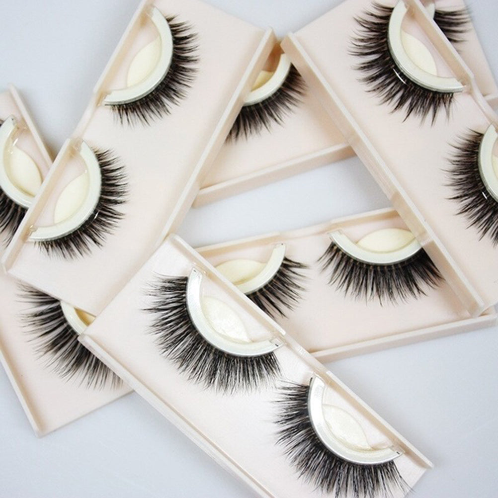 Self-Adhesive Reusable 3D False Eyelashes - Natural Curly Fiber Lashes