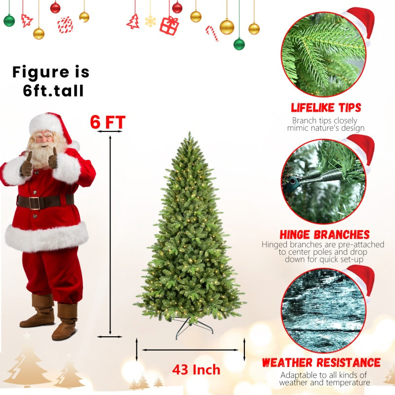 6ft PE/PVC Hybrid Christmas Tree with 1168 Tips