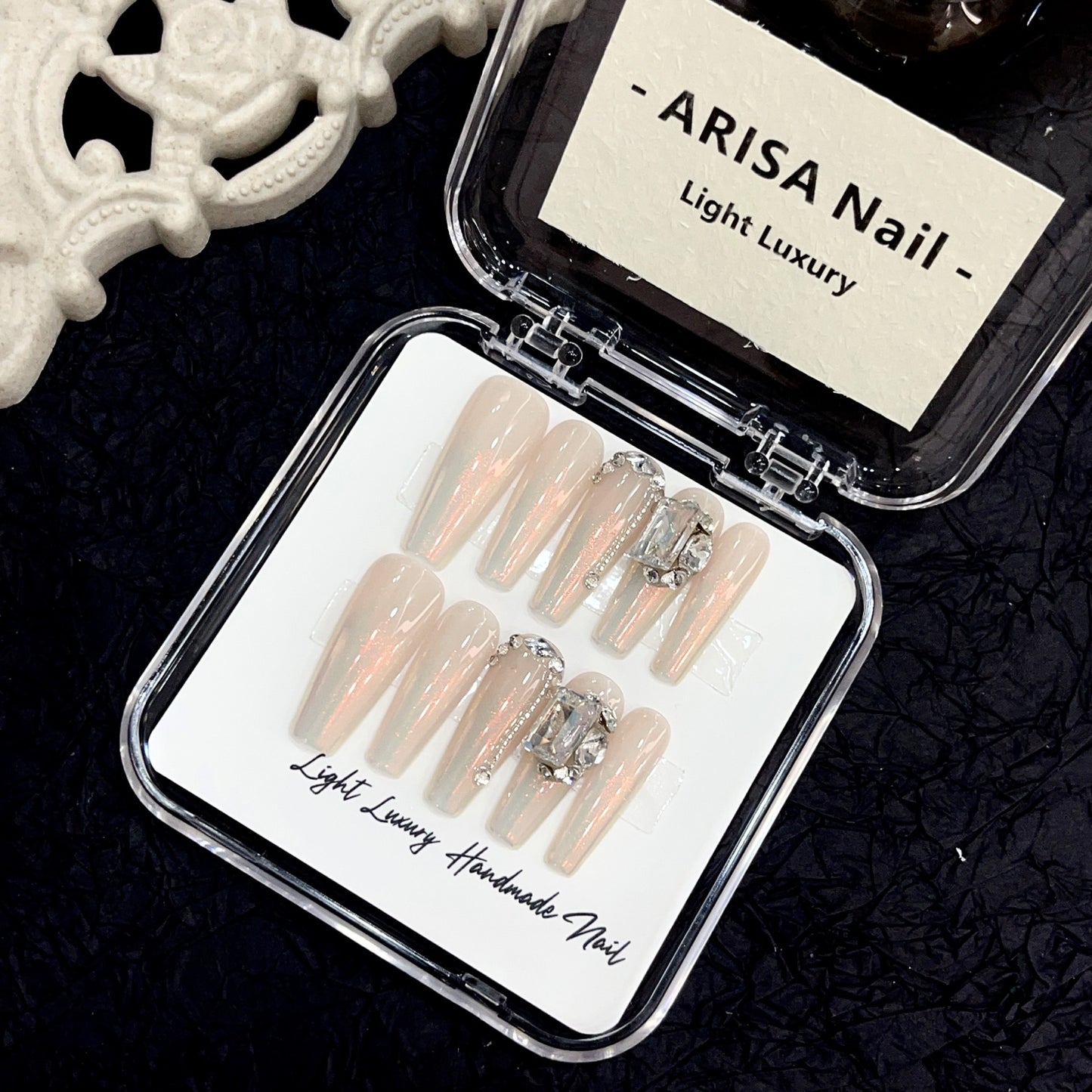 Nail Art Tips Set - Gradient Powder, Handmade, Multiple Sizes & Styles