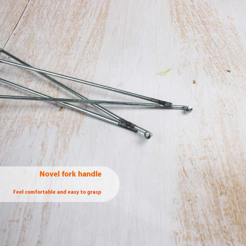 Ceramic Clay Trimmer Fork - Home Garden Kitchen Storage Tool - Silver Gray