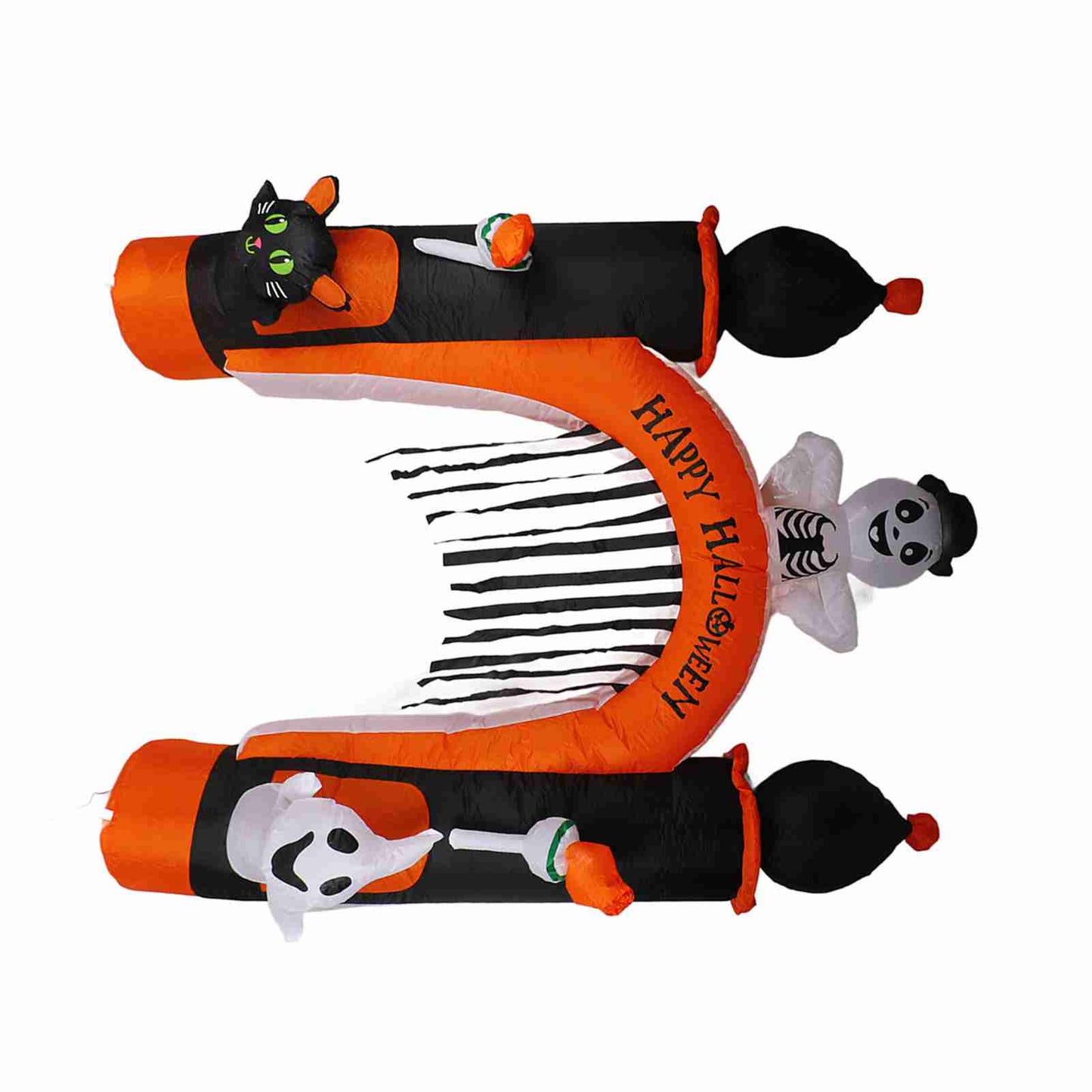 8ft Inflatable Skull Ghost Archway with LED Lights - Halloween Decoration