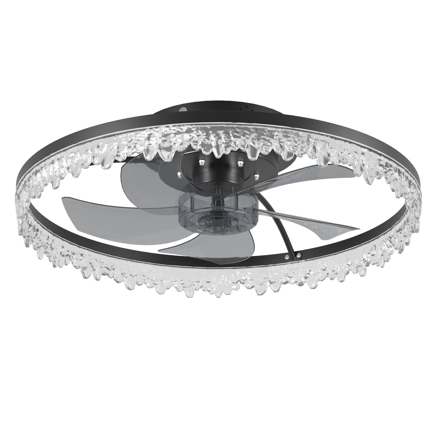 20-Inch Smart Flush Mount Ceiling Fan with LED Light & Remote Control