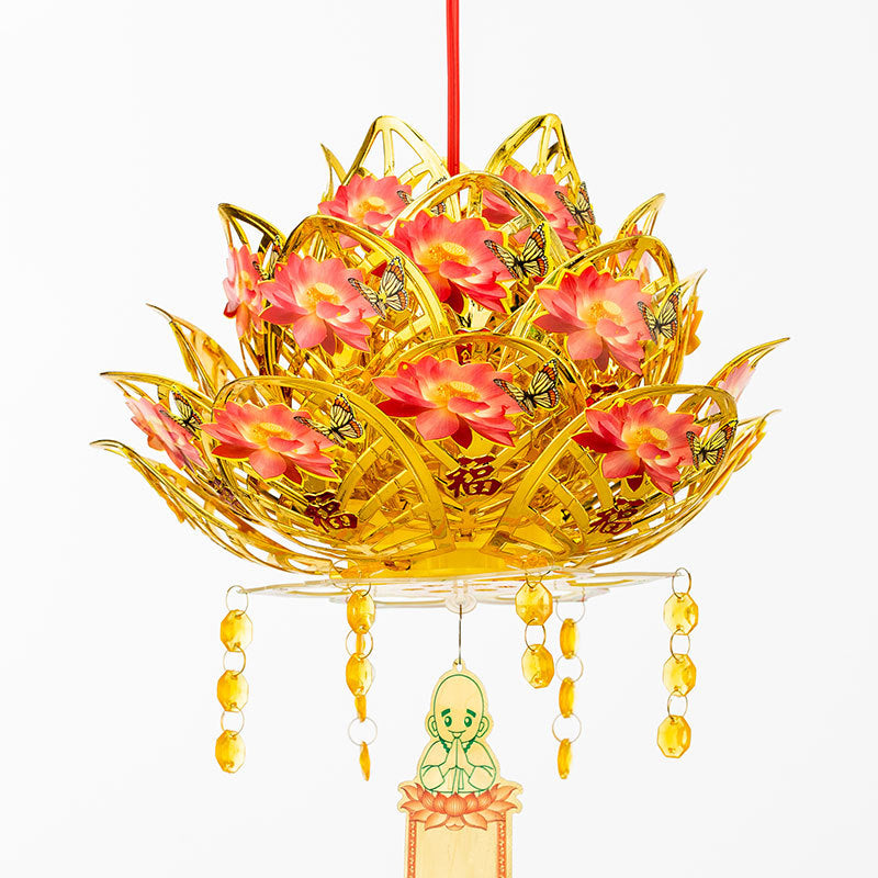 Lotus Lamp Buddha Worship Decorative Lantern for Festivals and Weddings