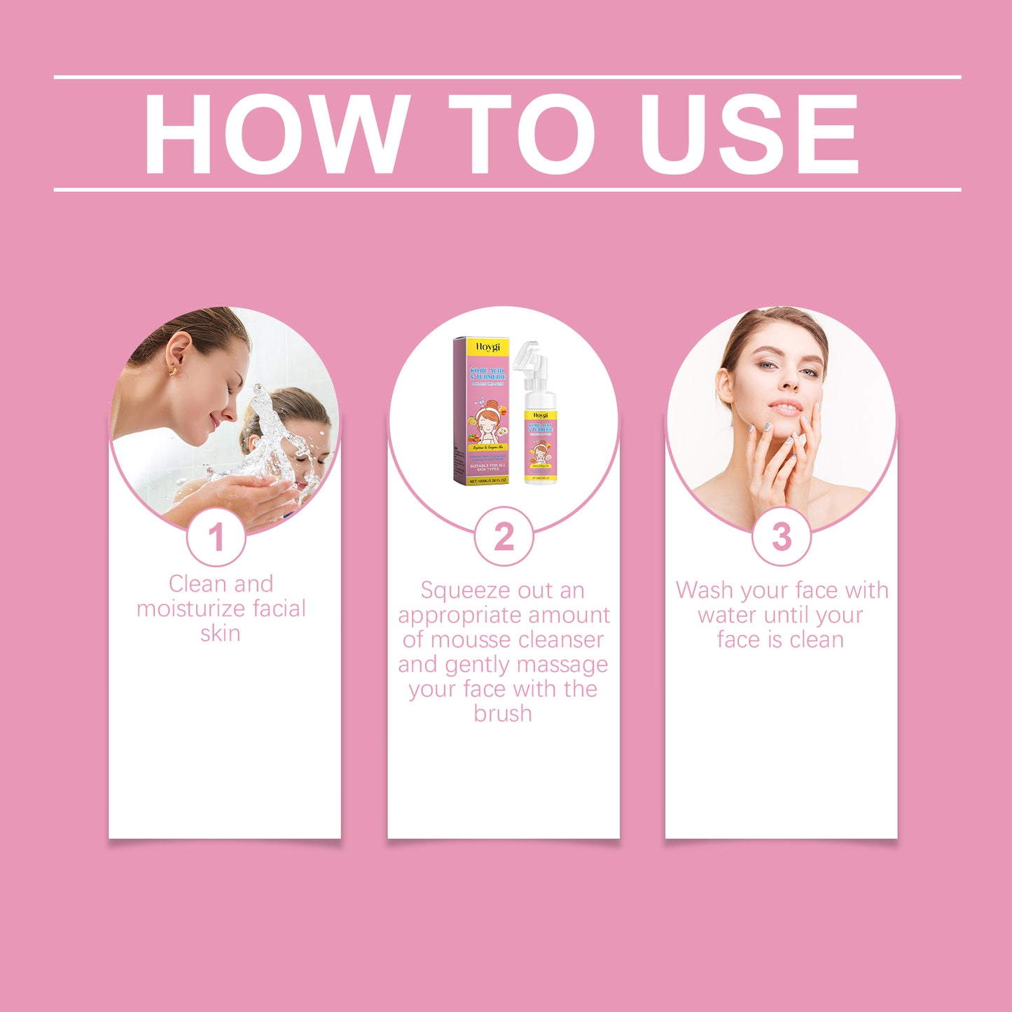 Turmeric Kojic Acid Mousse Facial Cleanser - Hydrating & Rejuvenating