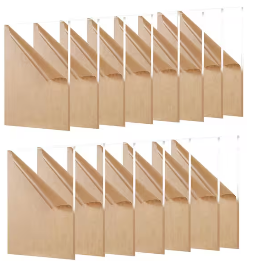 Clear Acrylic Sheets - 0.04in, 8x10in, 12-Pack for Crafts