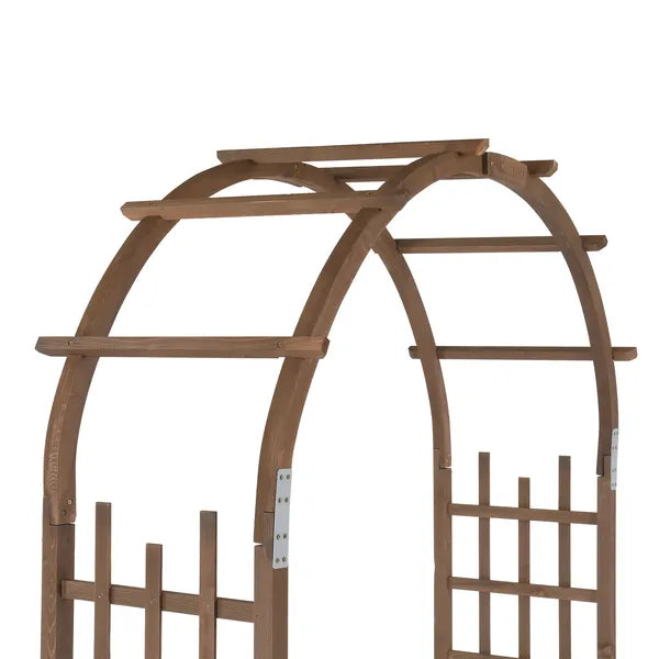 7FT Wooden Garden Arbor Wedding Arch Backdrop Stand for Outdoor Ceremony