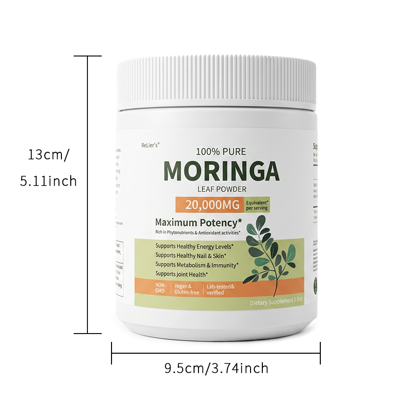 Pure Moringa Leaf Powder - 100% Vegan Nutritional Supplement, 250g