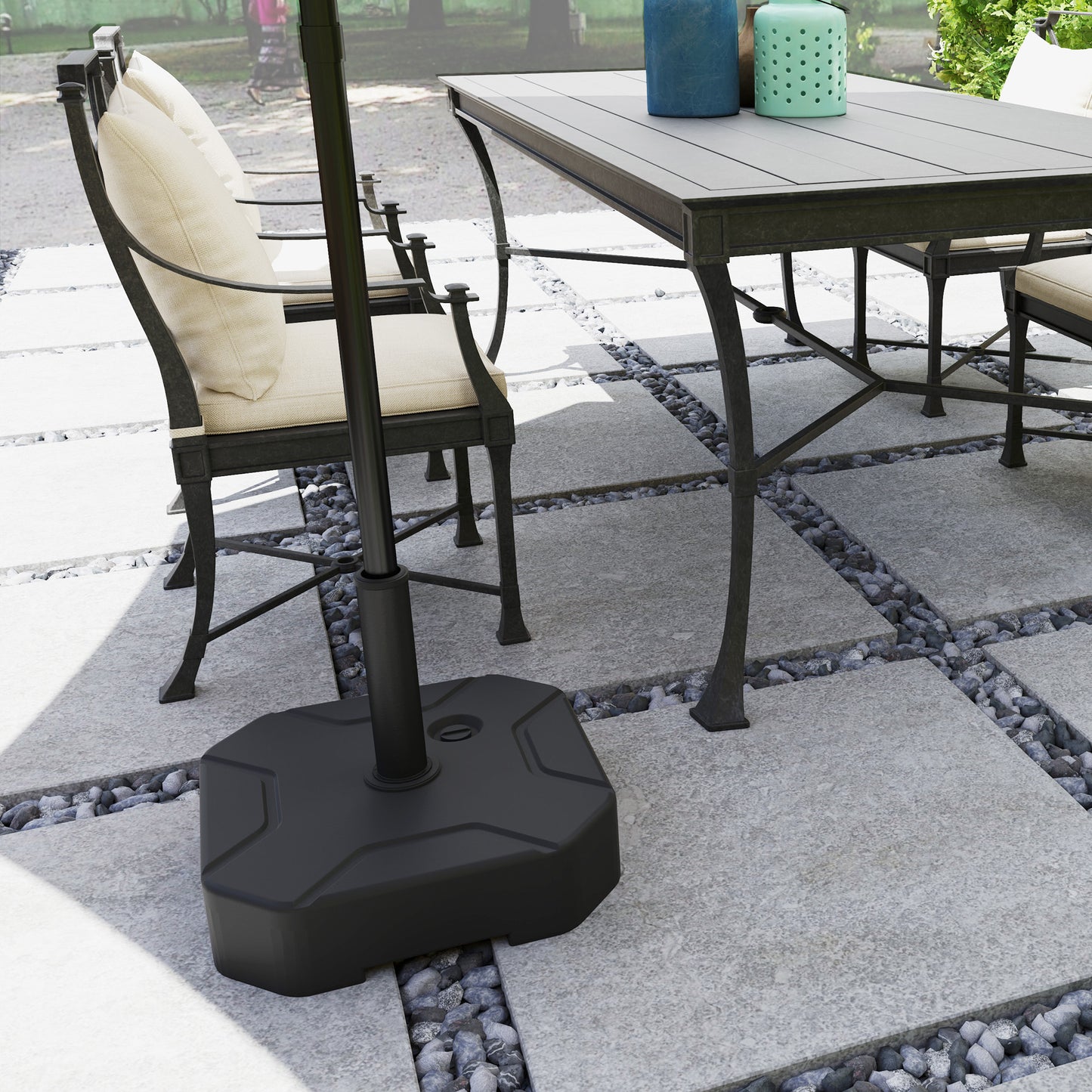 Heavy Duty Square Patio Umbrella Base - 55 lbs Sand Weight