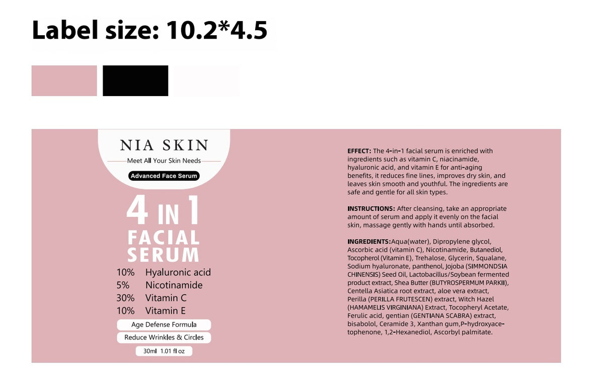 Anti-Aging Facial Serum - Hydrating Wrinkle Reducer & Brightening 30ML