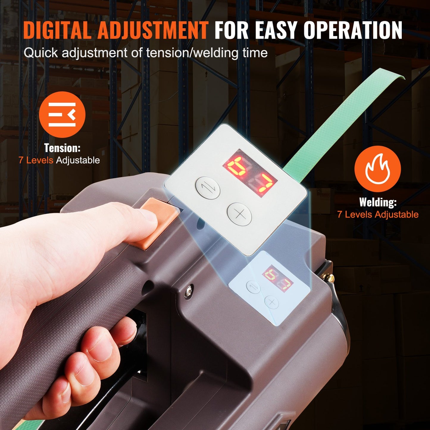 Electric Strapping Machine for PP and PET Bands - Blue