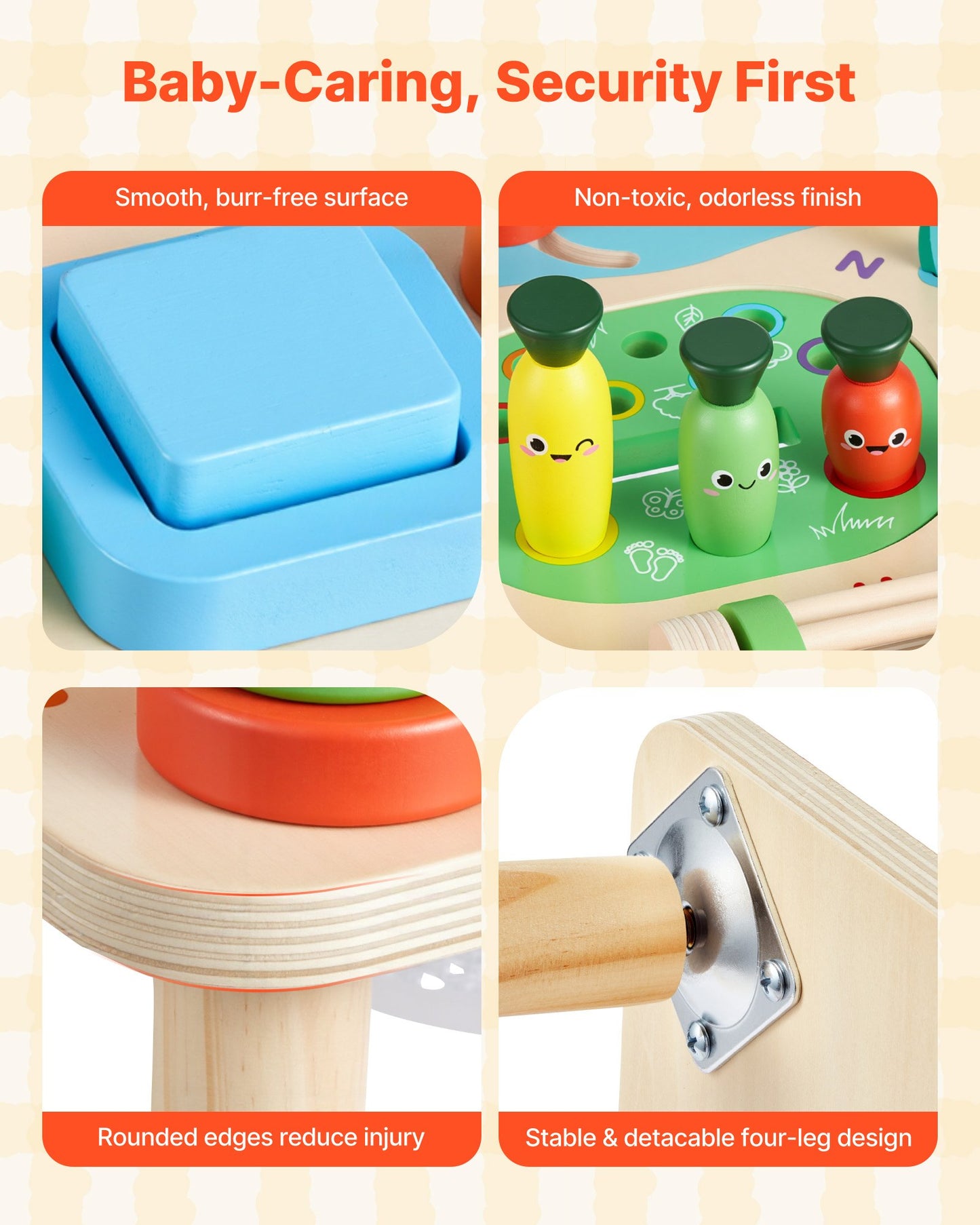 Wooden Montessori Activity Table for Toddlers 6+ Months - 13-in-1 Learning Desk, Baby Play Center